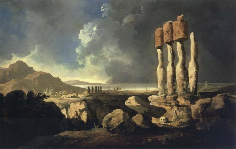 unknow artist A View of the Monumens of Easter Isaland Rapanui oil painting image